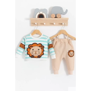 Eterelle Aslan Desenli 2li % 100 Pamuk Erkek Bebek Takımı