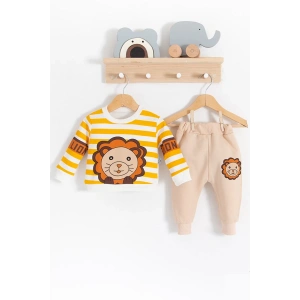 Eterelle Aslan Desenli 2li % 100 Pamuk Erkek Bebek Takımı