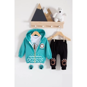 Eterelle Aslan Desenli 3lü Erkek Bebek Takımı