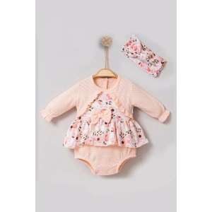 Eterelle Bahar Çiçekleri Desenli Bandanalı Kız Bebek Romper