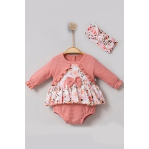 Eterelle Bahar Çiçekleri Desenli Bandanalı Kız Bebek Romper