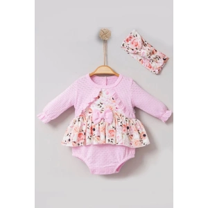 Eterelle Bahar Çiçekleri Desenli Bandanalı Kız Bebek Romper