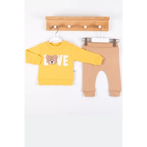 Eterelle Bear Love Nakışlı % 100 Pamuklu 2li Erkek Takım