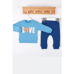 Eterelle Bear Love Nakışlı % 100 Pamuklu 2li Erkek Takım