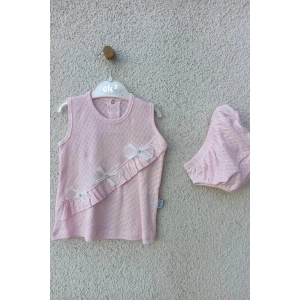 Eterelle Bebek Brode Fiyonklu Külotlu Yazlık Takım