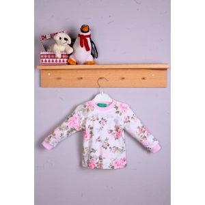 Eterelle Büyük Çiçek Desenli Kız Bebek Eşofman Takımı %100 Pamuk