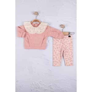 Eterelle Büyük Yaka Güpürlü 2li Kız Bebek Takım