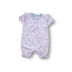 Eterelle 9-12 12-18 18-24 Ay Cemre Uçan Balon Baskılı Kısa Kollu Kız Bebek Tulumu Pembe