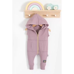 Eterelle Cepli Kısa Kol Fermuarlı % 100 Pamuk Kız Bebek Tulumu