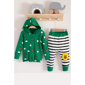 Eterelle Civciv Desenli 2li % 100 Pamuk Erkek Bebek Takımı