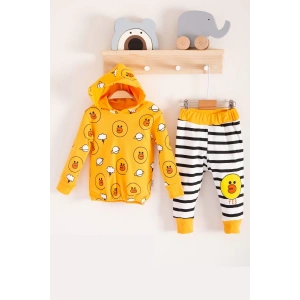 Eterelle Civciv Desenli 2li % 100 Pamuk Erkek Bebek Takımı