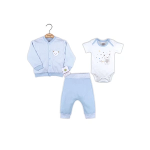 Eterelle Çizgili Bear Hırkalı % 100 Pamuk Erkek Bebek Takım