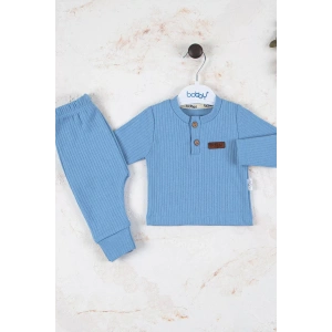 Eterelle Çizgili Kumaş % 100 Pamuk 2li Unisex Takım