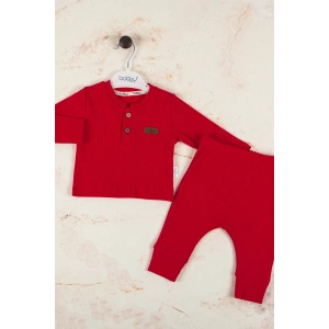 Eterelle Çizgili Kumaş % 100 Pamuk 2li Unisex Takım