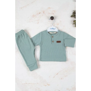 Eterelle Çizgili Kumaş % 100 Pamuk 2li Unisex Takım