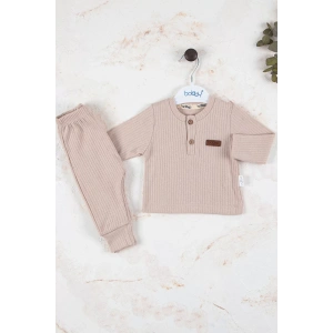 Eterelle Çizgili Kumaş % 100 Pamuk 2li Unisex Takım