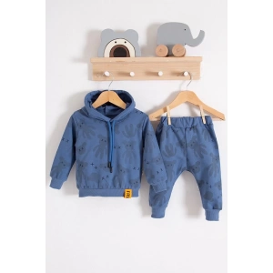 Eterelle Cool Bear Kapüşonlu % 100 Pamuk Erkek Bebek Takımı