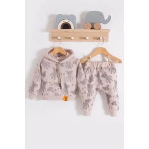 Eterelle Cool Bear Kapüşonlu % 100 Pamuk Erkek Bebek Takımı