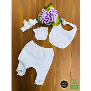 Eterelle Dantel Desenli 0-3 Ay Hastane Çıkışı Seti %100 Pamuk