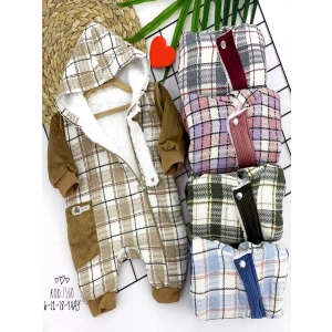 Eterelle 6-12-18-24 Ay İçi Kuzulu Ef Boy Fermuarlı Kapşonlu Erkek Bebek Tulumu Bej