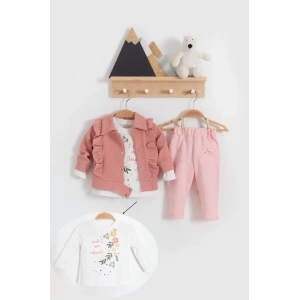 Eterelle Fırfır Detaylı 3 Lü Kız Bebek Takım