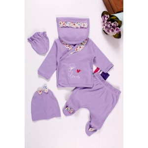 Eterelle Fırfır Detaylı 5li Kız Bebek Hastane Çıkış Seti