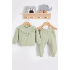 Eterelle Fisto Detaylı Pamuklu 2li Kız Bebek Takımı