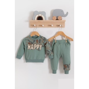 Eterelle Happy Yaprak Desenli 2li Erkek Bebek Takım