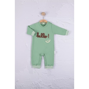 Eterelle Hello Nakışlı % 100 Pamuk Erkek Bebek Tulum