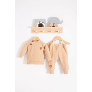 Eterelle Jakarlı Omuzdan Düğmeli 2li Erkek Bebek Takımı