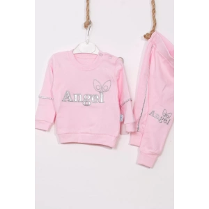 Eterelle Kadın Kanat Detaylı % 100 Pamuk Kız Bebek Takımı