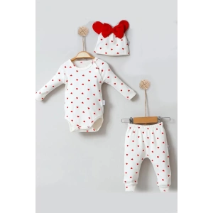 Eterelle Kalp Desenli Şapkalı 3lü Hastane Çıkışı