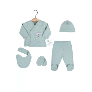 Eterelle Koala Nakışlı Çizgili 5li % 100 Pamuk Hastane Çıkış Seti