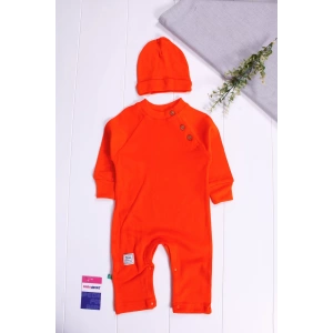 Eterelle Kollu Düğme Detaylı Unısex Bebek Tulumu