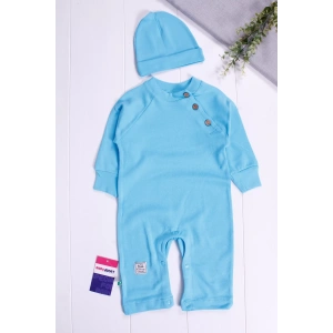 Eterelle Kollu Düğme Detaylı Unısex Bebek Tulumu