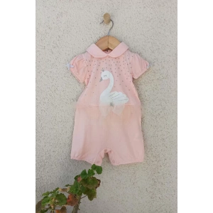 Eterelle Kuğu Desenli Kız Tulum 3-6-9 Ay