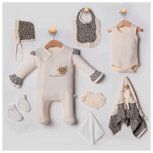 Eterelle Leopar Desenli 8li Set Yeni Doğan