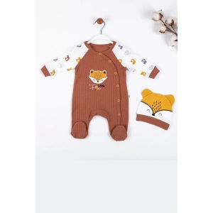 Eterelle Little Fox Desenli % 100 Pamuk Erkek Bebek Tulumu