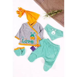 Eterelle Love Desenli 5li Erkek Bebek Hastane Çıkış Seti