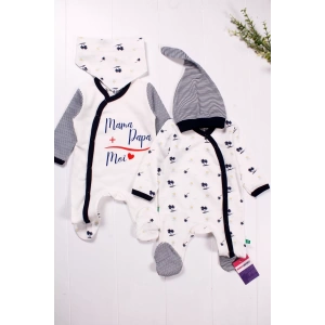 Eterelle Marin Kravuze Desenli Erkek Bebek 4lü Tulum Seti