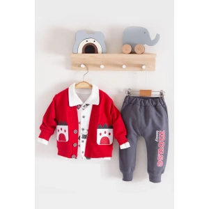 Eterelle Mause Gömlek Yakalı 3lü Erkek Bebek Takımı