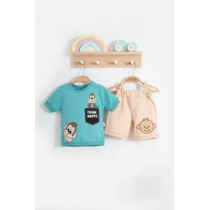 Eterelle Maymun Desenli 2li Erkek Bebek Takım