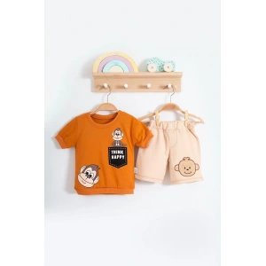 Eterelle Maymun Desenli 2li Erkek Bebek Takım