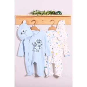 Eterelle Mini Jungle Aslan Desenli Erkek Bebek 4lü Tulum Seti