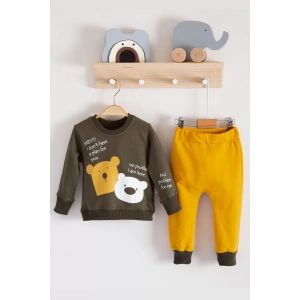 Eterelle No Problem Yazılı Bear Desenli 2li Erkek Bebek Takımı
