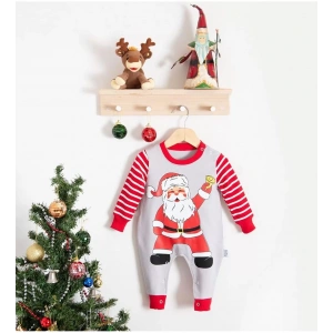 Eterelle Noel Baba Detaylı Bebek Tulum % 100 Pamuk