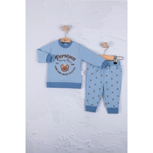 Eterelle Persona Bear Nakışlı % 100 Pamuk 2li Erkek Bebek Takım