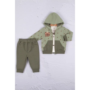 Eterelle Persona Bear Nakışlı % 100 Pamuk 3li Erkek Bebek Takım