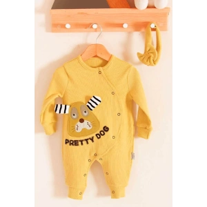 Eterelle Pretty Dog Nakışlı Bandanalı % 100 Pamuk Kız Bebek Tulumu