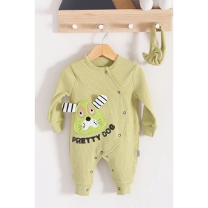 Eterelle Pretty Dog Nakışlı Bandanalı % 100 Pamuk Kız Bebek Tulumu